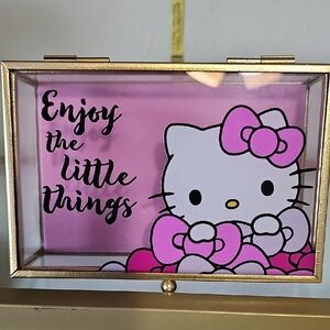 Hello Kitty Pink and Gold Decorative Glass Box